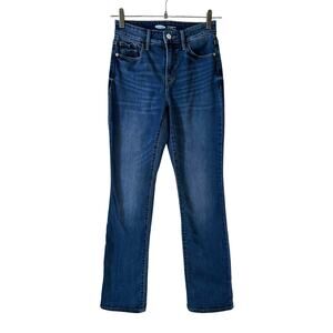 Old Navy Women’s Kicker Bootcut High Rise Jeans Denim Dark Wash Size 0
